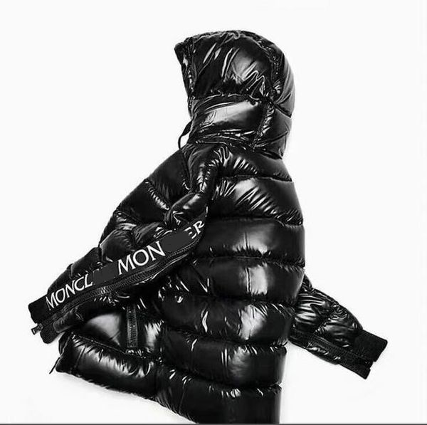 

2019 new winter men de igner jacket zipper down thick warm men and women hooded letter embroidery ca ual fa hion down jacket europe ize, Black