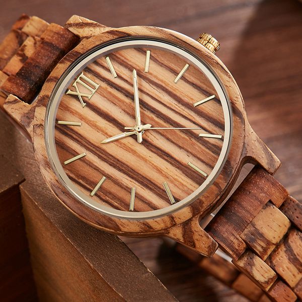 

men full wooden watch natural bamboo wood strap mens bracelet wristwatch male retro casual quartz dress watches reloj de madera, Slivery;brown