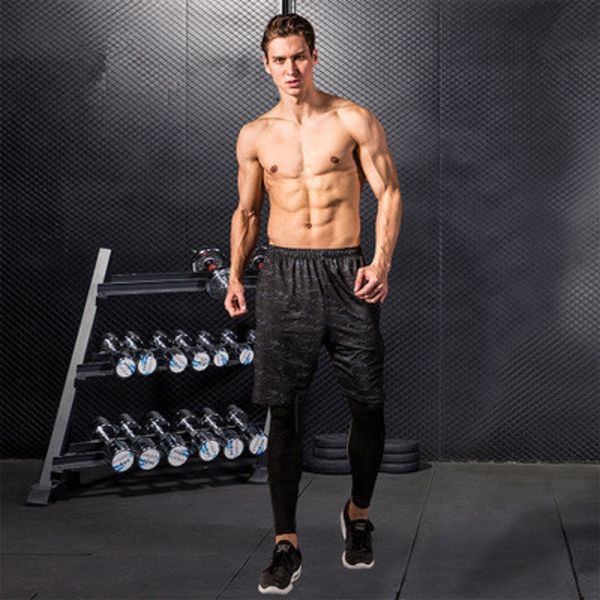 

2020 new arrival men's outdoor casual sports shorts stretch breathable and quick-drying shorts fitness running, White;black
