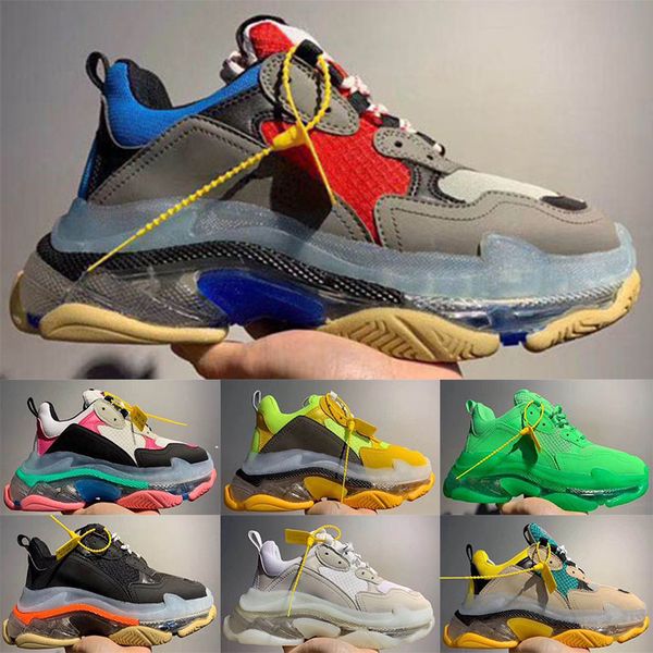 

triple s old dad sneakers new designer crystal chaussures de men women designer triple s sport casual shoes, Black