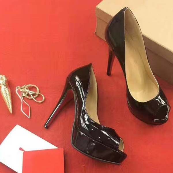 

2020 fashion luxury designer women shoes high heels 12..5cm genuine leather nude leather pointed toes pumps bottoms dress shoes, Black