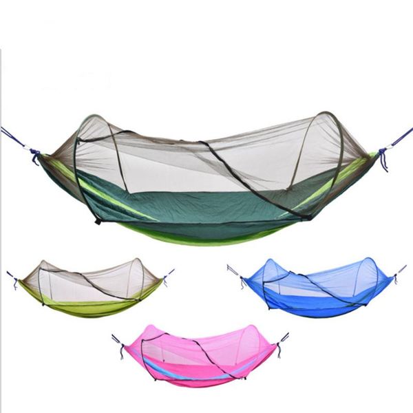 

durable nylon mesh fabric parachute hammock with insects net swing bed for backyard garden outdoor camping hiking use