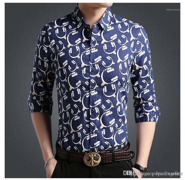 

shirt headphone print mandarin collar solid color long sleeve new leisure shirts casual gentlemen apparel mens fashion designer, White;black