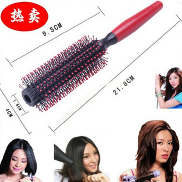

1 pack comb hair brush hairdressing brushes curly plastic handle styling barber combo pocket long round holder good looking popular rrrpj, Silver