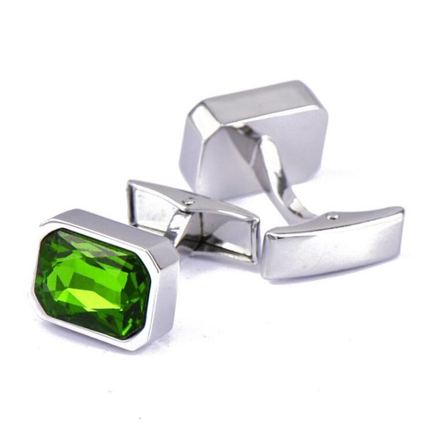 

kflk ювелирные изделия рубашка свадебные запонки для мужчин марка зеленый кристалл мода запонки оптовые кнопки высокое качество бесплатная д, Silver