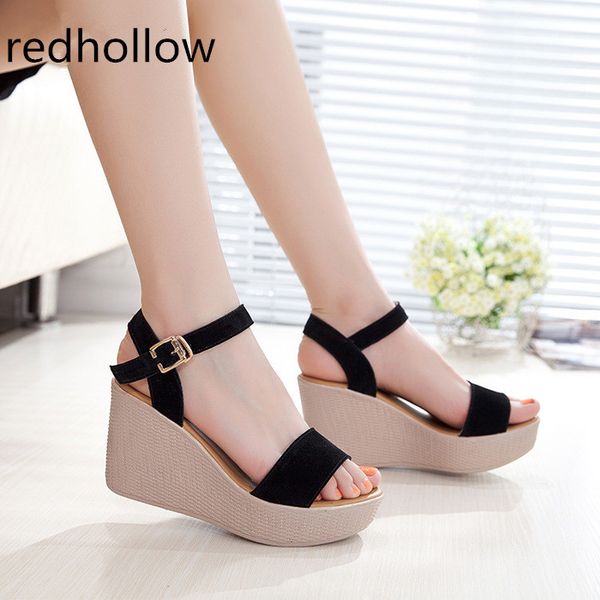 

women shoes roman sandals high heels 9cm shoes women sandals open toe flat leather female sandalias mujer sandalias wedges, Black