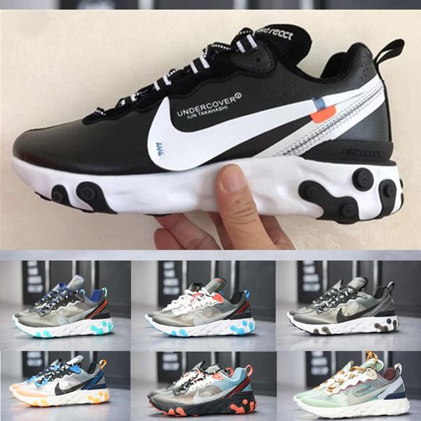 

react element 87 undercover men running shoes for women designer sneakers sports mens trainer shoes sail light bone royal tint zd0896, Black