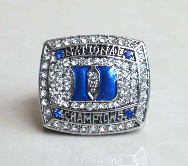 

silver 2010 duke blue devils (krzyzewski) acc college basketball national championship ring fan gift wholesale drop shipping us size 11#, Golden;silver