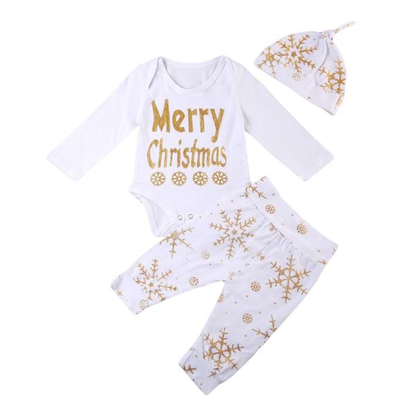

счастливого рождества одежды младенческой новорожденных новорожденных девочек костюм комбинезон брюки 0-18 месяцев, White
