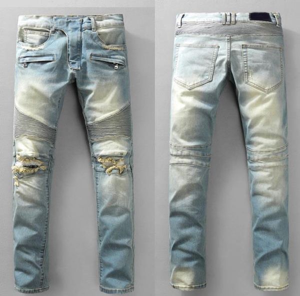 

tide brand designer mens pants explosion models fashion wild man jeans outdoor luxury boutique men stretch jeans, Blue