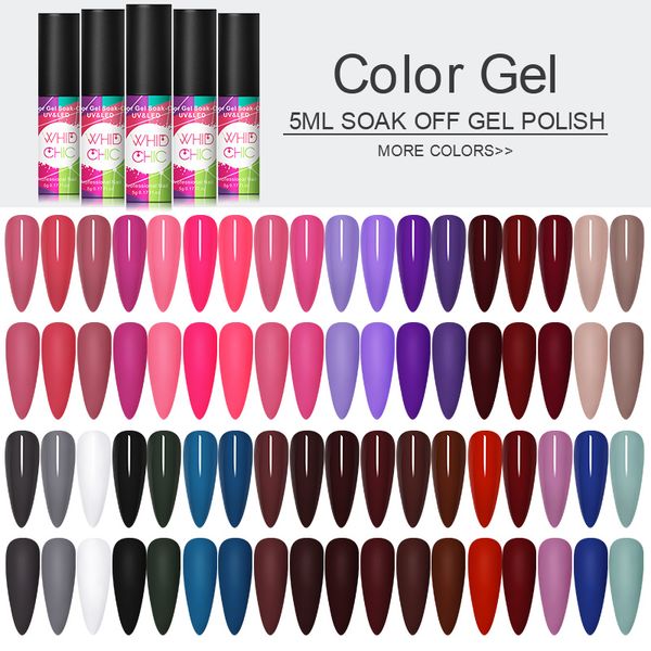 

whid chicl 5ml matte uv gel nail polish color gel need matte coat soak off uv led nail art varnish manicure lacquer, Red;pink