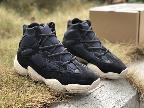 

authentic originals 500 high slate 3m reflective black white kanye west fw4968 running shoes men women sport sneakers with box