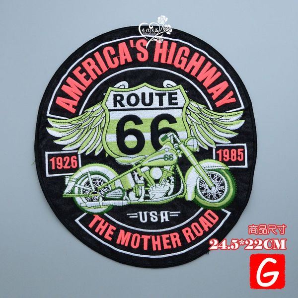 

gugutree embroidery big wings motorcycle patch animal patches badges applique patches for clothing dx-98, Black