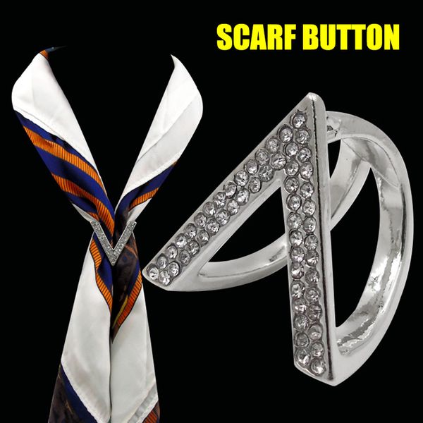 

шаль пряжки шарф пряжки способа rhinestone личность v-образный искусственный кристалл шарф m8694, Gray