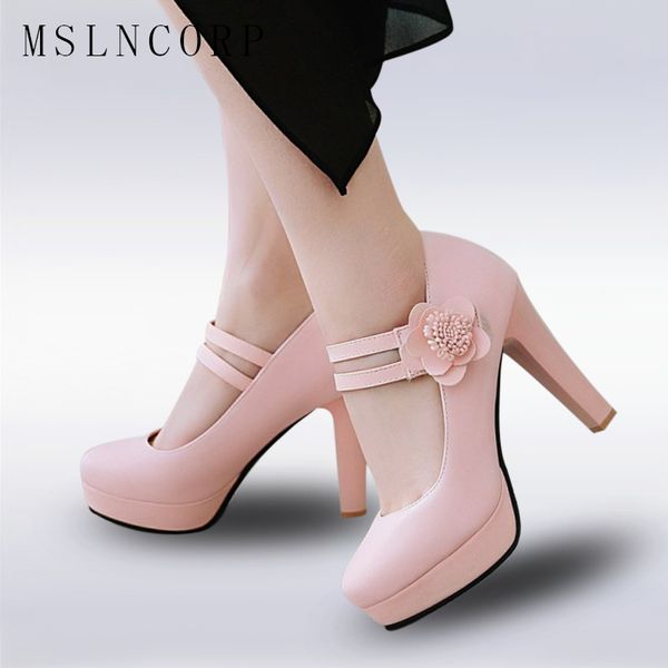 

plus size 34-48 woman high heels platform shoes sweet princess party shoes 10cm shallow women fashion pumps wedding shoes, Black
