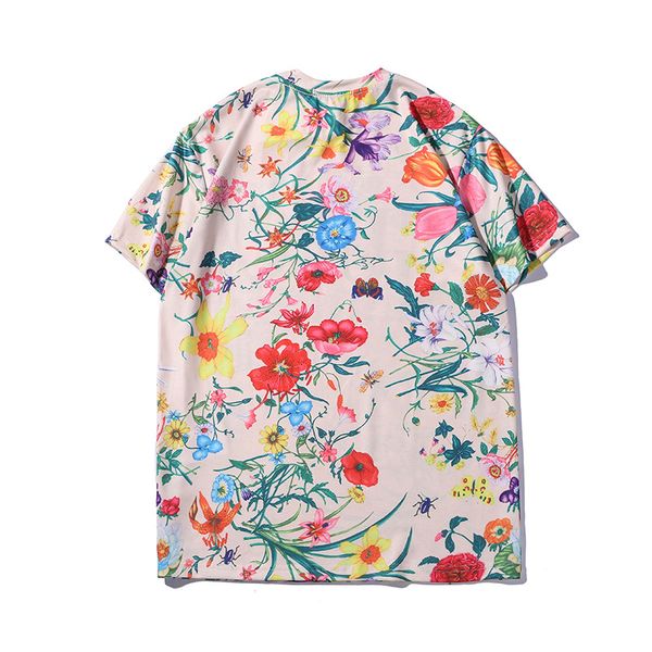 

summer women t shirt with letters embroidery breathable short sleeve couple with flowers tee shirts wholesale, White