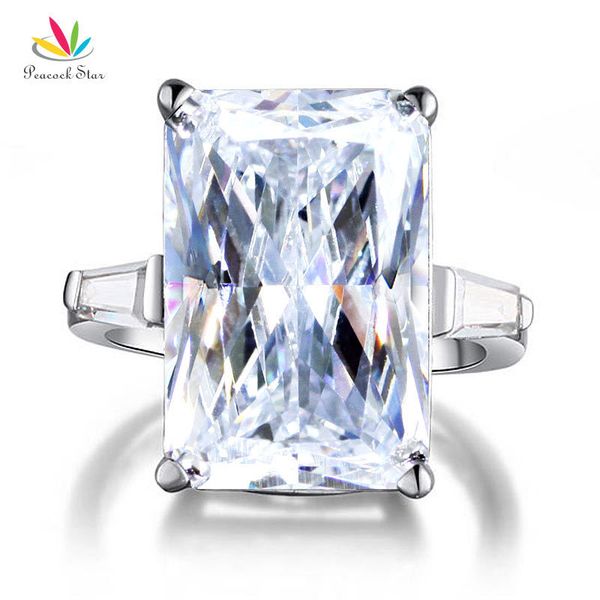 

peacock star 8.5 carat solid 925 sterling silver wedding engagement ring luxury jewelry cfr8117 j190714, Slivery;golden