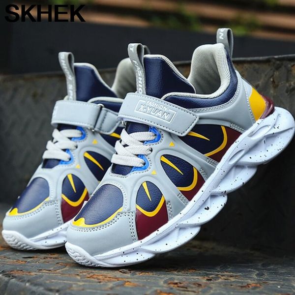 

skhek children sports shoes autumn boys girls anti-slip patchwork net breathable kids sneakers infant child running shoe black