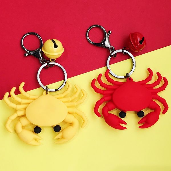 

новый 4 цвета каваи животных волосатые крабы брелок маленький колокол ключ сумка подвески шарм брелок мультфильм девушка пвх кукла рисунок и, Silver