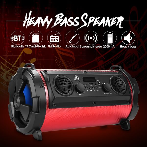 

new outdoor subwoofer portable bluetooth speaker with microphone 15w 2000mah tf usb speaker built in 3 loudspeakers
