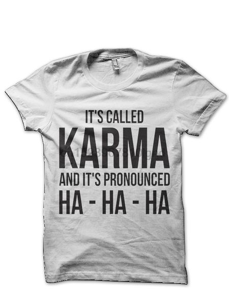 

karma t shirt, White;black