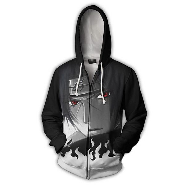 

fashion anime hoodie hoodies uzumaki uchiha sasuke akatsuki 3d cosplay hoodie men streetwear male sweatshirts hoody, Black