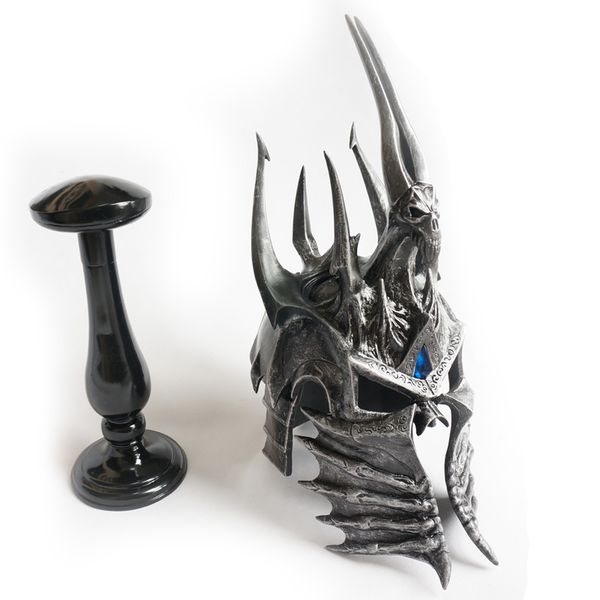 

funny] 1:1 wow lich king helmet figure resin toy include stand collection model cosplay costume party gift