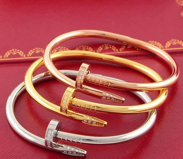 

Высокое Качество Браслет Роскошный Дизайнер 316L Titanium Стали Браслет Имя Ногтей Панк Любителей Женщин И Мужчин Браслет