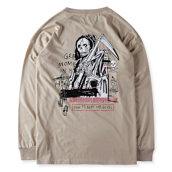 

Fear of God Mens Designer Spring Tshirts 19ss Skull Kanye Hiphop Tops Long Sleeved O-neck