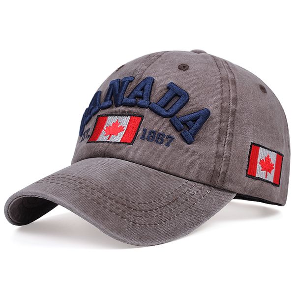 

2020 new canada three-dimensional embroidery baseball cap fashion cotton washed dad hat spring summer outdoor sun hats wild caps, Blue;gray