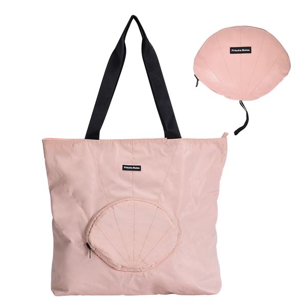 

women folding supermarket shopping bag portable large capacity tote bag travel storage pouch casual zipper handbag for female