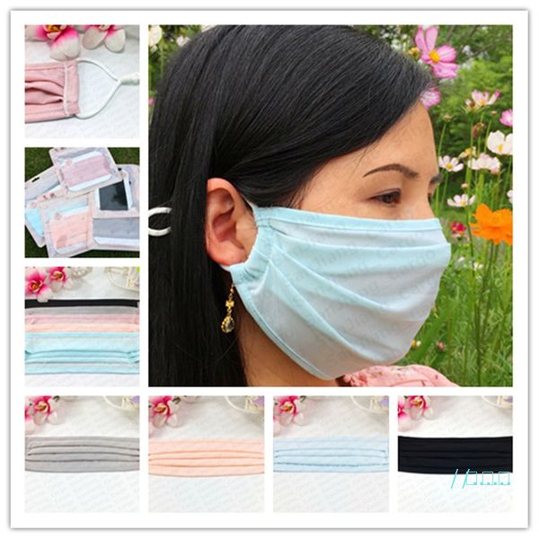 

summer ice silk face mask solid color thin sunproof dustproof cycling mouth-muffle breathable washable adjustable respirator e51001, Blue
