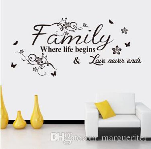

letter quote wall stickers family quote wall decal removable art words sticker bedroom living room decoration