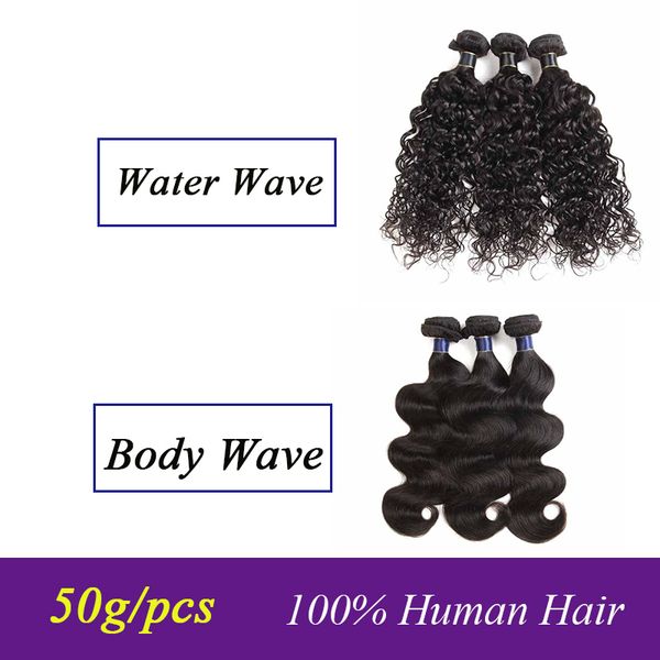 

бразильские человеческие волосы ткет бразильские пучки волос волна воды перуанский индийский малайзийский виргинские наращивание человечески, Black