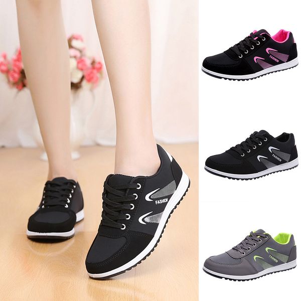 

new women ultralight breathable running shoes solid comfortable outdoor lace up sports jogging walking female sneakers#g4