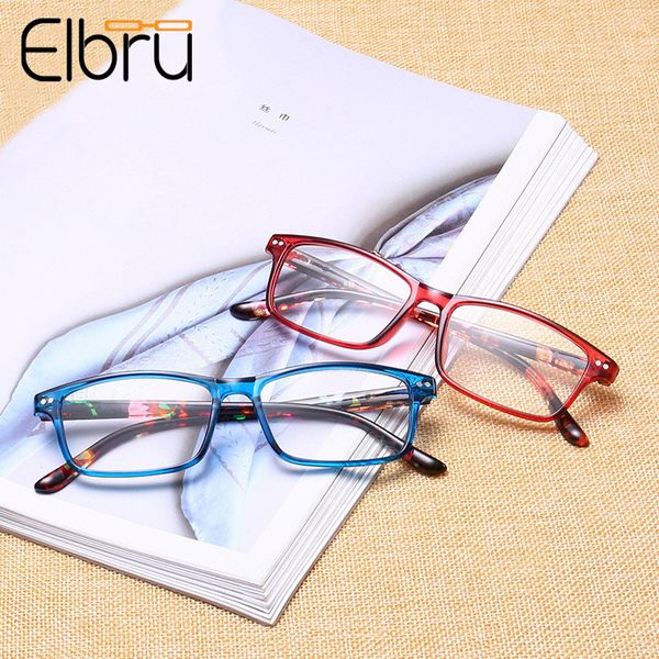 

elbru full frame anti-radiation reading glasses women&men floral plastic frame hyperopia prescription eyeglasses +1.0to +4.0