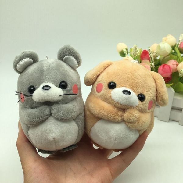 

1pc 10cm lovely rabbit plush toy soft stuffed cartoon animal dog/rabbit/marmot/bear keychain bag pendant doll kid christmas gift
