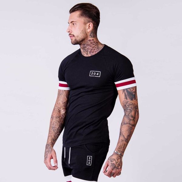 

2018 new brand clothing gyms tight t-shirt mens fitness t-shirt homme gyms t shirt men fitness summer top, White;black