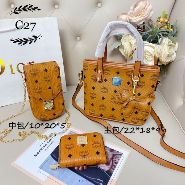 

2020 ladies selling wild handbag purse classic ladies simple wild fashion shoulder bag three-piece leather crossbody bag business bag