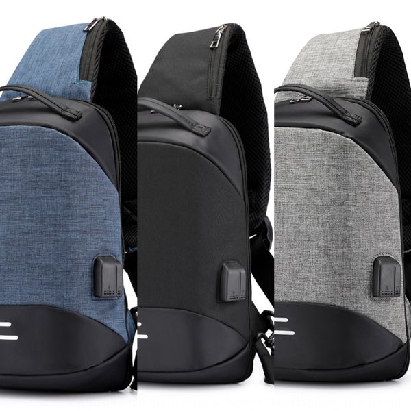 

2020 men's chest oxford outdoor shoulder shoulder messenger men's bag anti-theft bag usb, White
