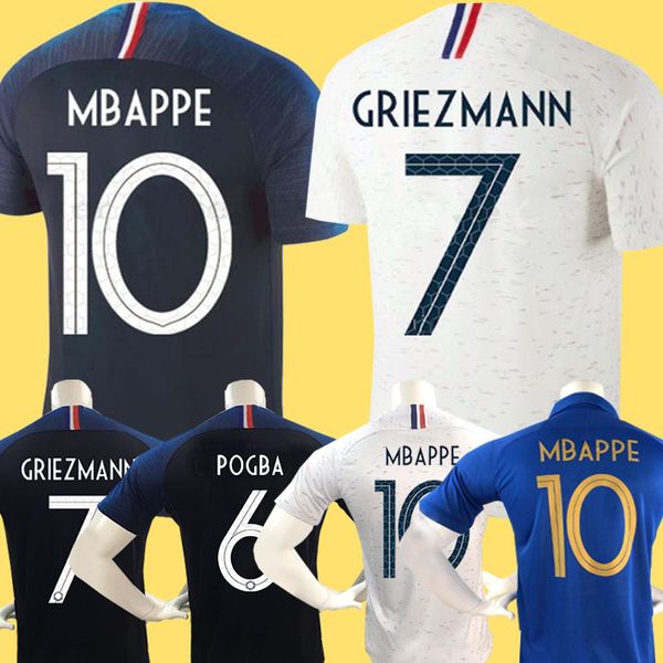 

Hot 2019 MBAPPE GRIEZMANN POGBA women men 2 stars Soccer jersey Navy Football LEMAR shirts Equipe coupe 2018 girl kids maillot de foot kit