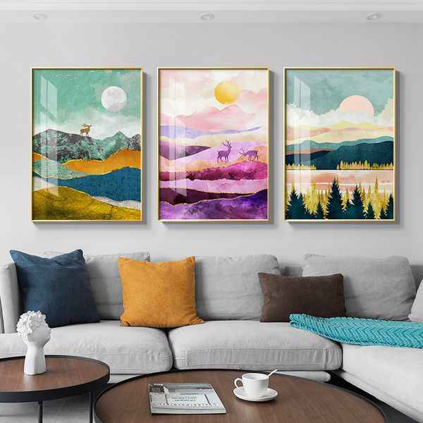2019 Nordic Landscape Sunrise Sunset Canvas Painting Posters And Print Wall Art Pictures For Living Room Bedroom Aisle Unique Decor From Aurorl