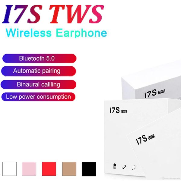 

bluetooth headphones i7 i7s tws twins earbuds wireless earphones headset with mic stereo v5.0 for phone android ios with retail package
