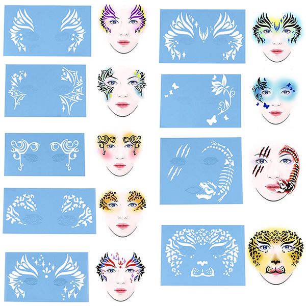 

soft face eye body paint stencil reusable template tattoo painting makeup tools eye body diy design halloween christmas party
