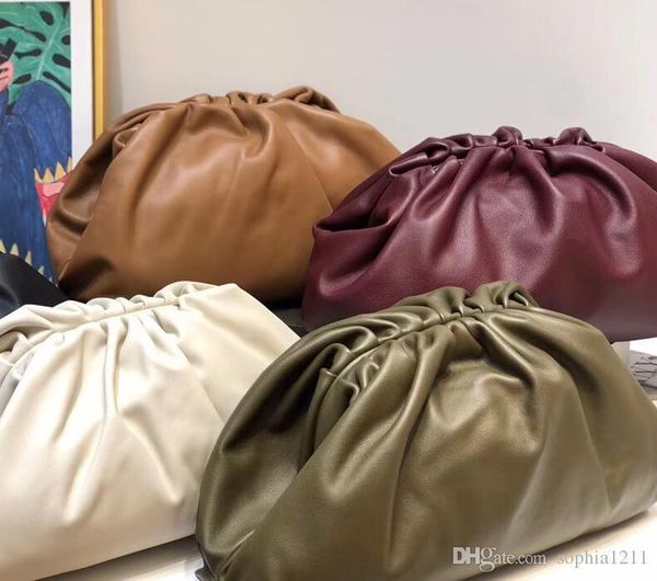 

new fashion handbag calfskin cloud shoulder bag lady bag clutch evening bag dress black white small size black khaki wine red colors large