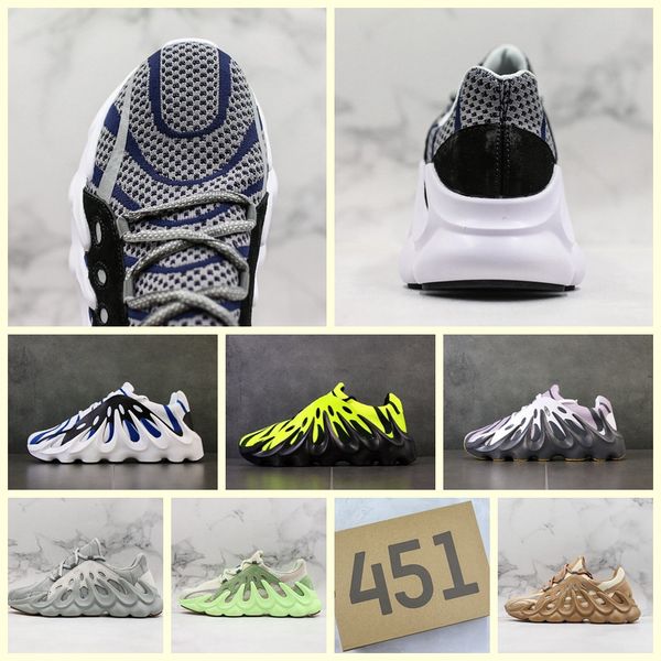 

with-box og 451 kanye west clay static 3m volcano tephra wave mens designer shoes men casual cool fashion trainers size 36-45, Black