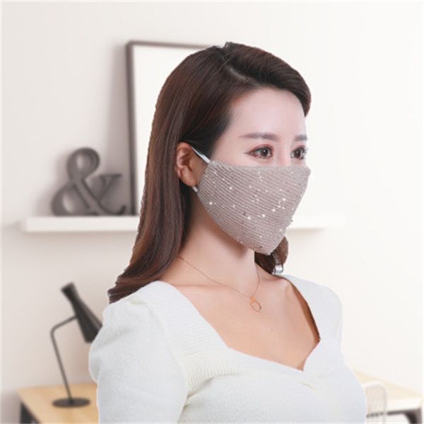 

wholesale respirator glitter earloop protection face mask men and women dustproof mouth masks creative style 6 5hy h1, Black