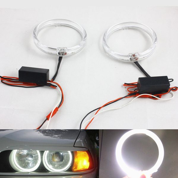 

fstuning 2pcs 80mm 100mm car led angel eyes white auto fog light headlight drl halo rings kit guide light led angel eyes rings