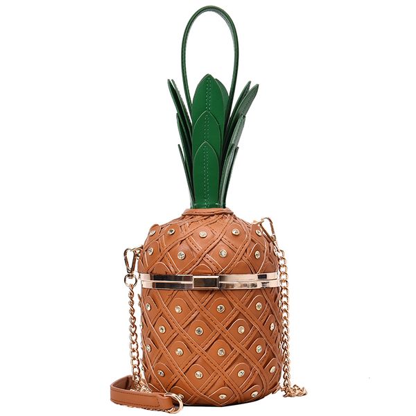 

Diamond Pineapple Fashion Women Handbag Pu Shoulder Bag Chain Purse Bucket Bag Crossbody Designer Female Bolsa