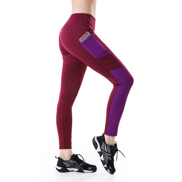 

east hong women yoga fitness legging running sports pants with pockets, Black;blue